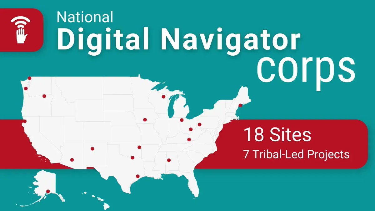netinclusion's tweet photo. BIG NEWS: We just announced 18 rural and Tribal National Digital Navigator Corps grantees! Can’t wait to work with these communities to advance #digitalequity, with the support of @Googleorg! 

See the 18 Tribes and organizations here: https://t.co/ghBGBTFmpY https://t.co/IS67KpX5Cl