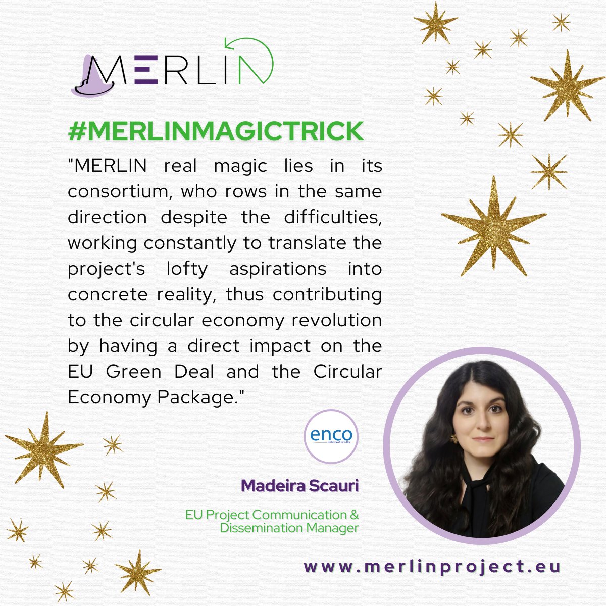 MERLIN Project (@merlinproject21) on Twitter photo The new #project representative featured in #MERLINmagicktrick π§π»ββοΈβ¨ is #MERLIN's π΄ππ
ππππ πΊπππππ : EU Project Communication & Dissemination Manager at <a href="/ENCOsrl/">ENCO srl</a> ππ»
#MERLINmagicktrick π§π»ββοΈβ¨
It's #MERLINWednesdayπ
#packaging #circulareconomy #sustainability #innovation The new #project representative featured in #MERLINmagicktrick π§π»ββοΈβ¨ is #MERLIN's π΄ππ
ππππ πΊπππππ : EU Project Communication & Dissemination Manager at <a href="/ENCOsrl/">ENCO srl</a> ππ»
#MERLINmagicktrick π§π»ββοΈβ¨
It's #MERLINWednesdayπ
#packaging #circulareconomy #sustainability #innovation