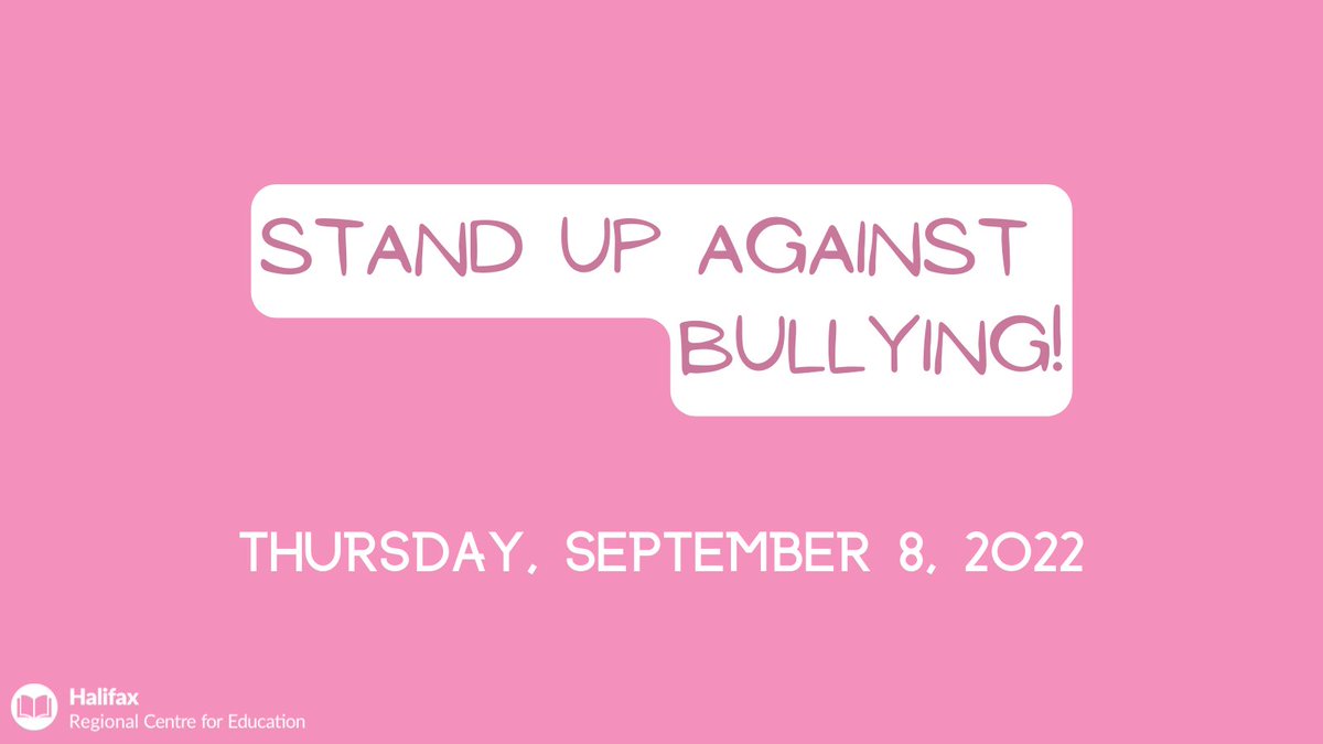 Tomorrow is Stand Up Against Bullying Day in Nova Scotia!

Students &amp; staff are invited to wear pink (ribbon, bracelet, shirt) to promote care &amp; kindness in schools -- today &amp; every day. 

How will you stand up? 

#HRCEStandsUp