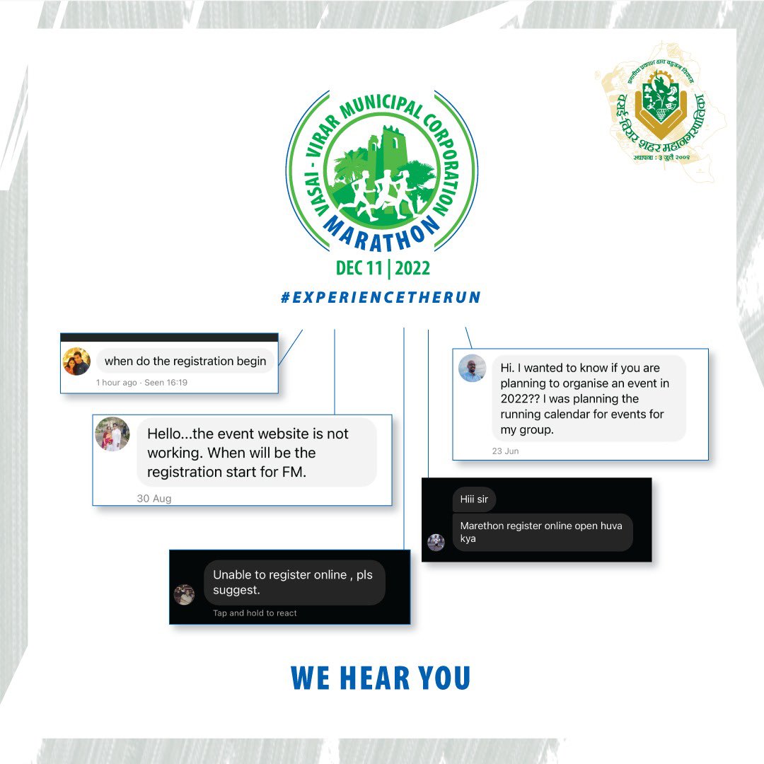 VVMCMarathon's tweet photo. Ruko Zara Sabar Karo 😅

We are days away from launching registrations for the 10th edition 

Stay tuned for the big announcement! 

#WeAreBack #VVMCMarathon https://t.co/KXjwEDlbee