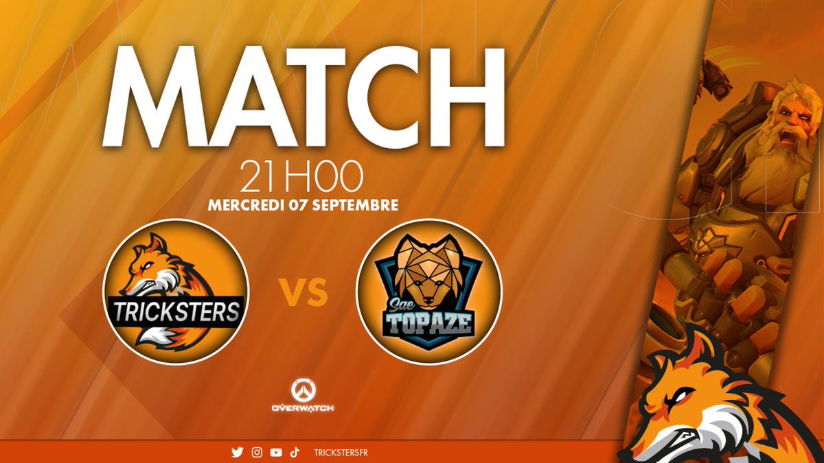 🦊Ce soir notre équipe remonte en selle pour cette reprise dans le tournoi "DreamGoats" de @BluegenjiE 
Nous allons affronter @TopazeOW à 21h🦊

Le match sera cast sur : twitch.tv/bluegenjiesport

#letsgotricksters