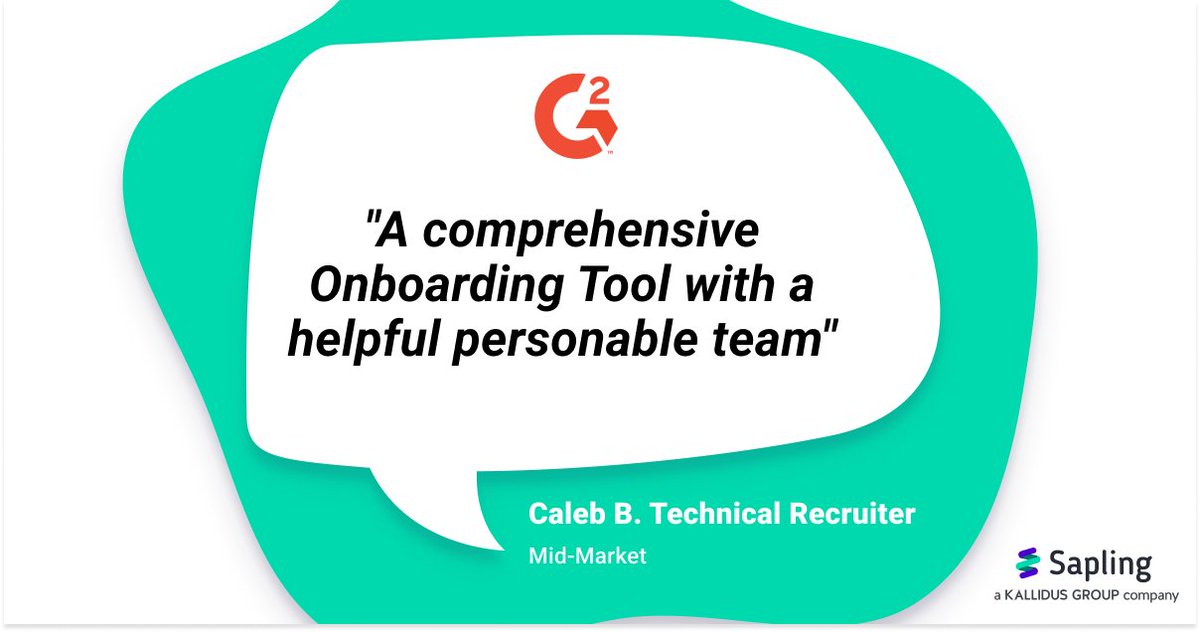saplinghq's tweet image. "Sapling helps me to effectively and efficiently automate the process of welcoming new team members in a personal manner without having to stir up new emails every time" - Caleb B.

Learn how Sapling can help you do the same: bit.ly/3Kfveit
#onboarding #peopleoperations