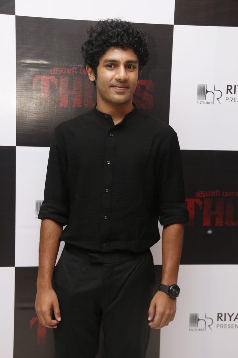 sri50's tweet photo. At #Thugs character introduction event teaser @hridhuharoon made a splash! After he made a sensational debut with #CrashCourseOnPrime , the hunk is going to go places with Sethu of #Thugs
https://t.co/hAanaERhJx
#KumariMavattathinThugs https://t.co/ItMzKfRncY