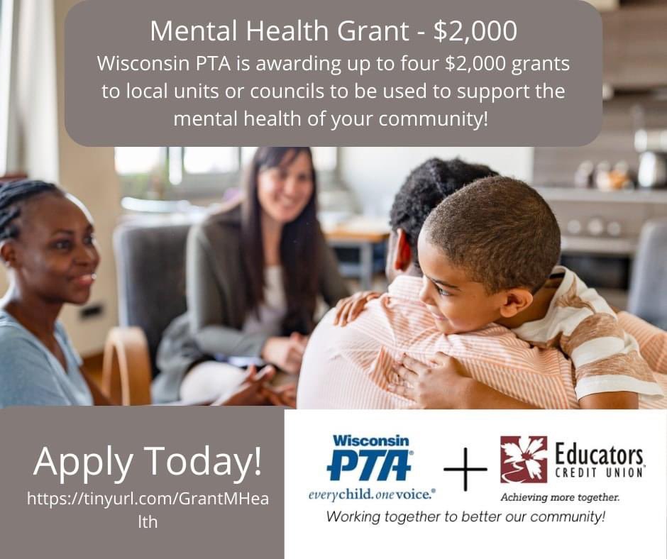 WisconsinPTA's tweet photo. WI PTA grants are live! Check out what’s available and apply today! https://t.co/CDpVAgpT7l