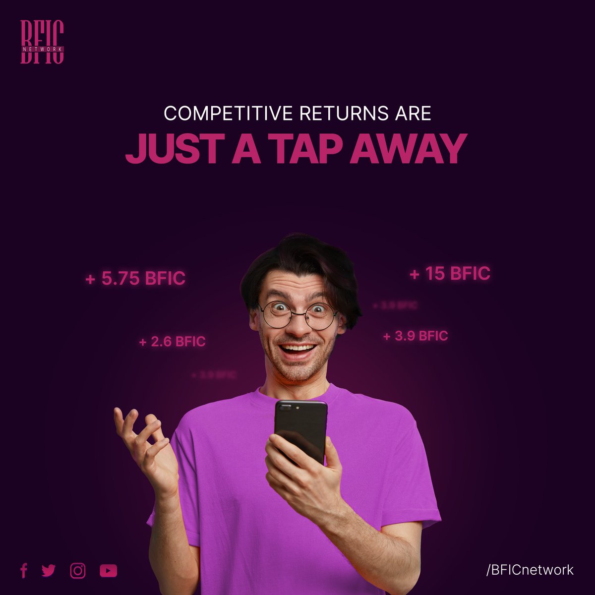BLove_Coin's tweet photo. Get high competitive rewards with BFIC Network App 📱
Earn effortless income daily 💸
With just one click
Download the App Today &amp; Start Mining Crypto on your Phone🧲
https://t.co/DxXAy04nvk
https://t.co/gDNEueAZJ6
#crypto #blockchain #cryptoreward #affiliateprogram https://t.co/HvsbCy5ITv
