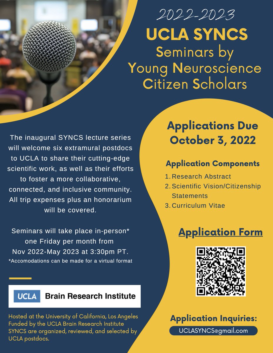Megha Sehgal (@meghasehgal_) on Twitter photo So stoked to announce this! A new extramural postdoc seminar at UCLA. We want to honor the best amongst us. Please apply or RT. Direct any questions to me, <a href="/BrainOfZedZed/">Zachary Zeidler, PhD</a> <a href="/tararaam_/">Tara Raam</a> <a href="/Jackie_Gio/">Jackie Gio</a>. tinyurl.com/uclasyncs So stoked to announce this! A new extramural postdoc seminar at UCLA. We want to honor the best amongst us. Please apply or RT. Direct any questions to me, <a href="/BrainOfZedZed/">Zachary Zeidler, PhD</a> <a href="/tararaam_/">Tara Raam</a> <a href="/Jackie_Gio/">Jackie Gio</a>. tinyurl.com/uclasyncs