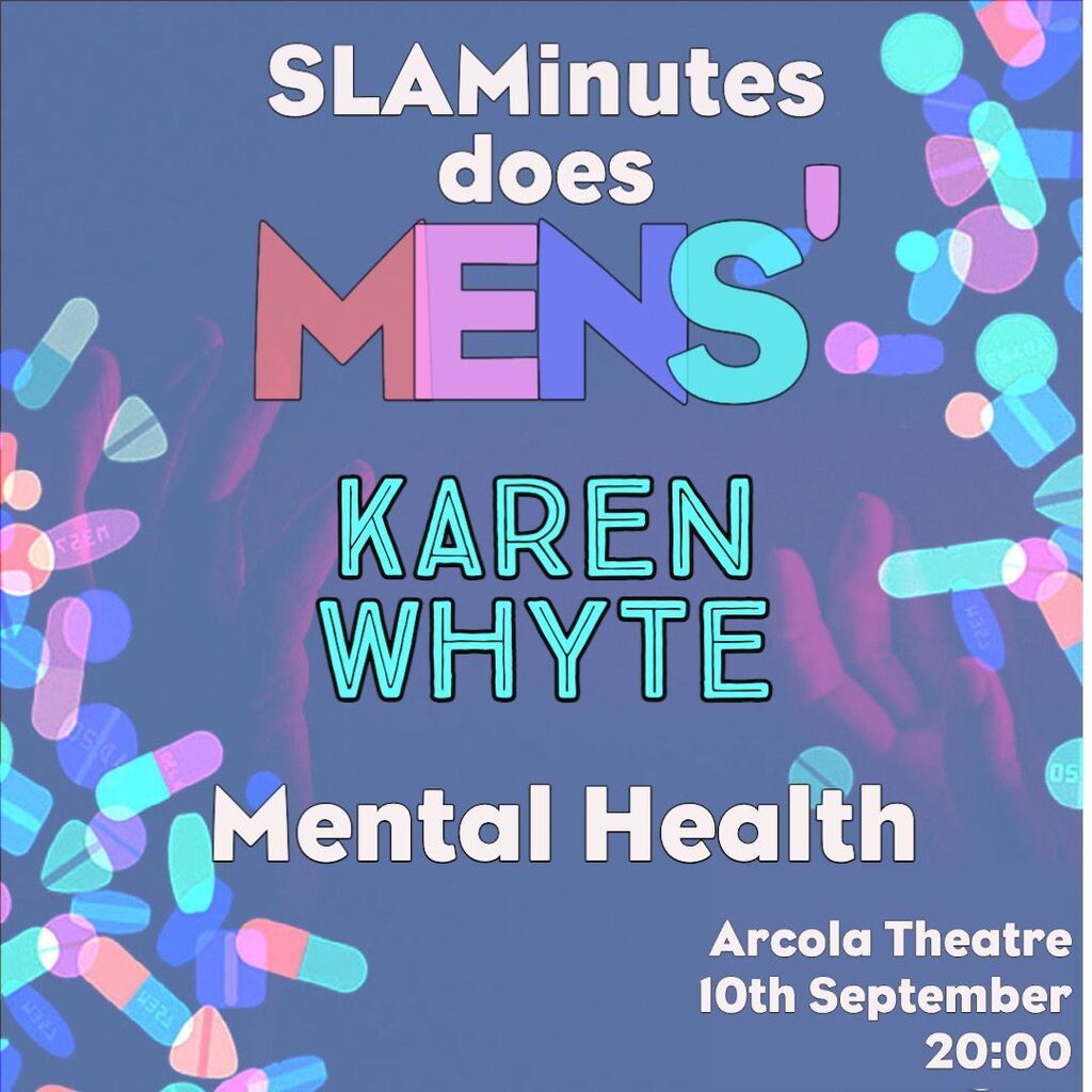 #7 in #SLAMinutes does #mens #mentalhealth is the outstanding #playwright <a href="/_karenwhyte/">Karen Whyte</a>
.
THIS SATURDAY, <a href="/arcolatheatre/">Arcola Theatre</a> raising money for Mind
.
TIX in bio &amp; buff.ly/3PFFLEQ
.
#theatre #spokenword #poetry #writing #newwriting #performance #MentalHealthAwareness #mensment…