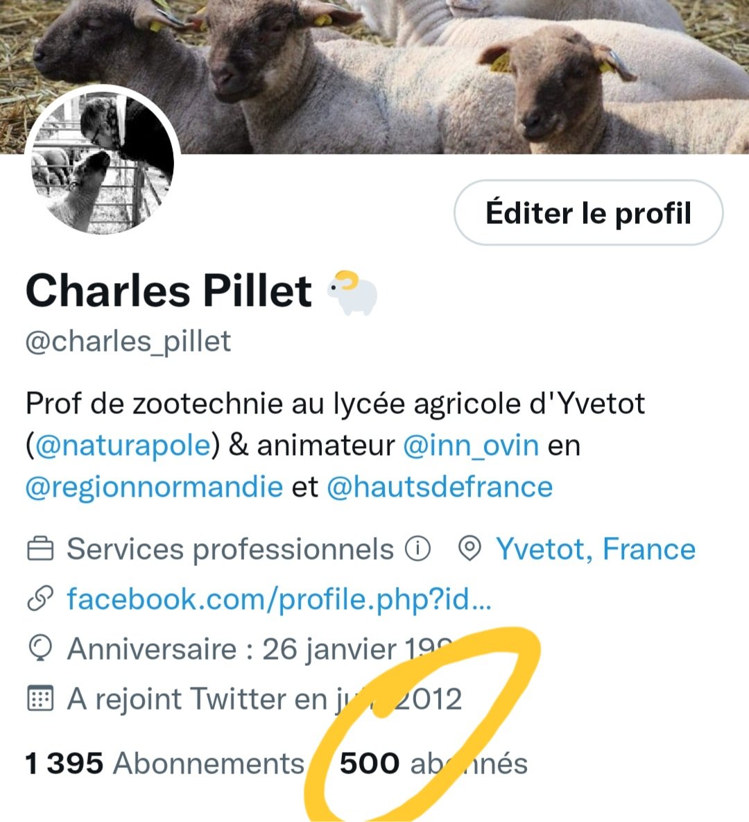 charles_pillet's tweet photo. #CAP500 c'est peut être pas grand chose mais ça motive encore et encore à vous partager les infos de la filière ovine et de mon métier ! Merciiii 🤗🤗🤗🤗bientôt dans le club @Fragritwittos 😉😉😉@Inn_Ovin @naturapole @Interbev_Norm @Interbev_HDF @Agri_Gouv https://t.co/SG7ycdEQ4D