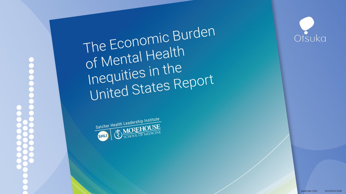 OtsukaUS's tweet photo. BREAKING: In this newly released @SatcherHealth report, researchers examine the cost of not investing in mental healthcare, and the findings are staggering, demonstrating how decades of health inequities have directly contributed to lives lost. Learn more: https://t.co/jiNE2eR8JQ https://t.co/AMYRZSbeVz