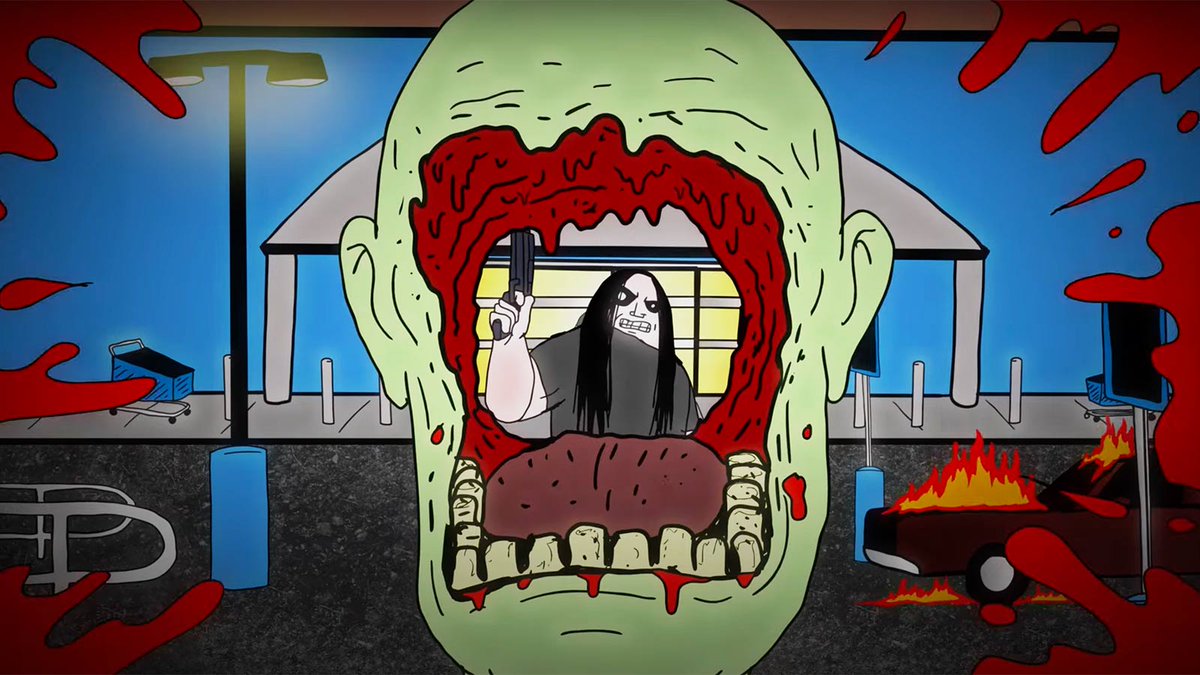 See Cannibal Corpse's Corpsegrinder kill zombies in the awesomely brutal new animated video for his solo song "Bottom Dweller" bit.ly/3D0I82d