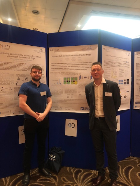 NimbusCentre's tweet photo. @connect_ie Annual Plenary Conference 2022 today were Nimbus PhD candidate Christian O'Leary and Dr Conor Lynch showcasing their research titled An AI-based Defect Pattern Analysis of Wafer Maps, a Analog Devices International (ADI), SFI and @MTU_ie  collaboration. https://t.co/cTrJ6XtuO3