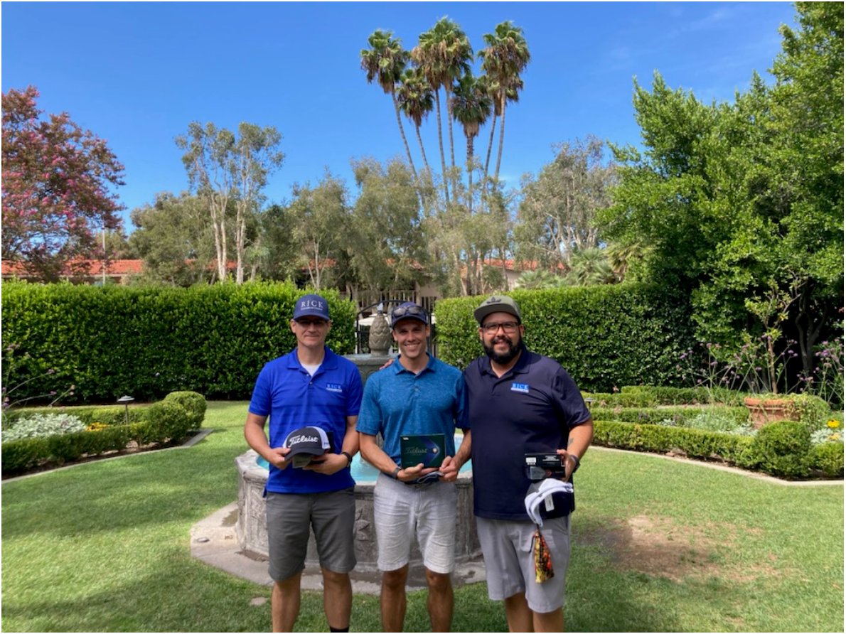 RickEngineering's tweet photo. RICK team members Mario Terrazas, Erick Hengesbaugh, and Anthony Cotts played in the @ASCETweets golf tournament in August. We tied for the win with a score of -13! #rickengineering #engineering #sandiegoengineer #civilengineering https://t.co/tYrA2zrdQk