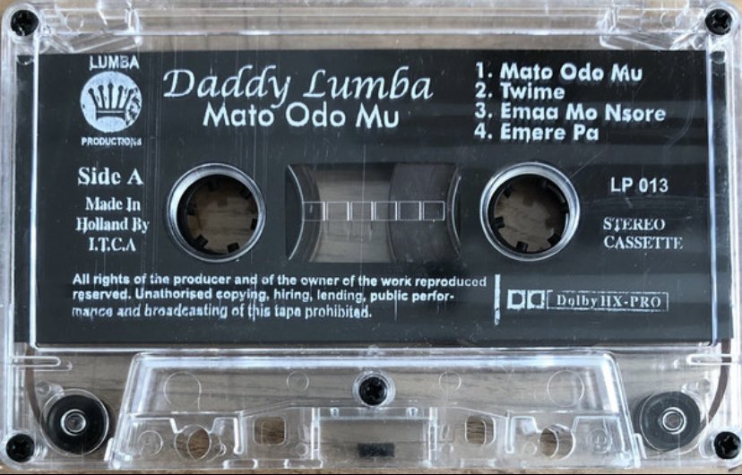 RetroGhana's tweet photo. Daddy Lumba | Ma To Odo Mu
Released: 2000
Format: Casette Tape
Label: Lumba Productions
#daddylumba #dl #lumbaconversations #cassette #ghanamusic #highlife #highlifemusic #twime https://t.co/a51iDCs1i2