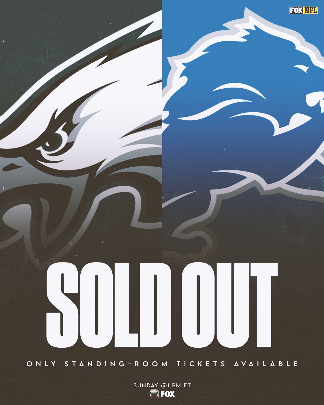 FOX Sports: NFL on X: 'The #Lions home opener vs. the #Eagles on Sunday is  sold out. Only standing-room tickets are available. This is the first time  since 2019 that a game