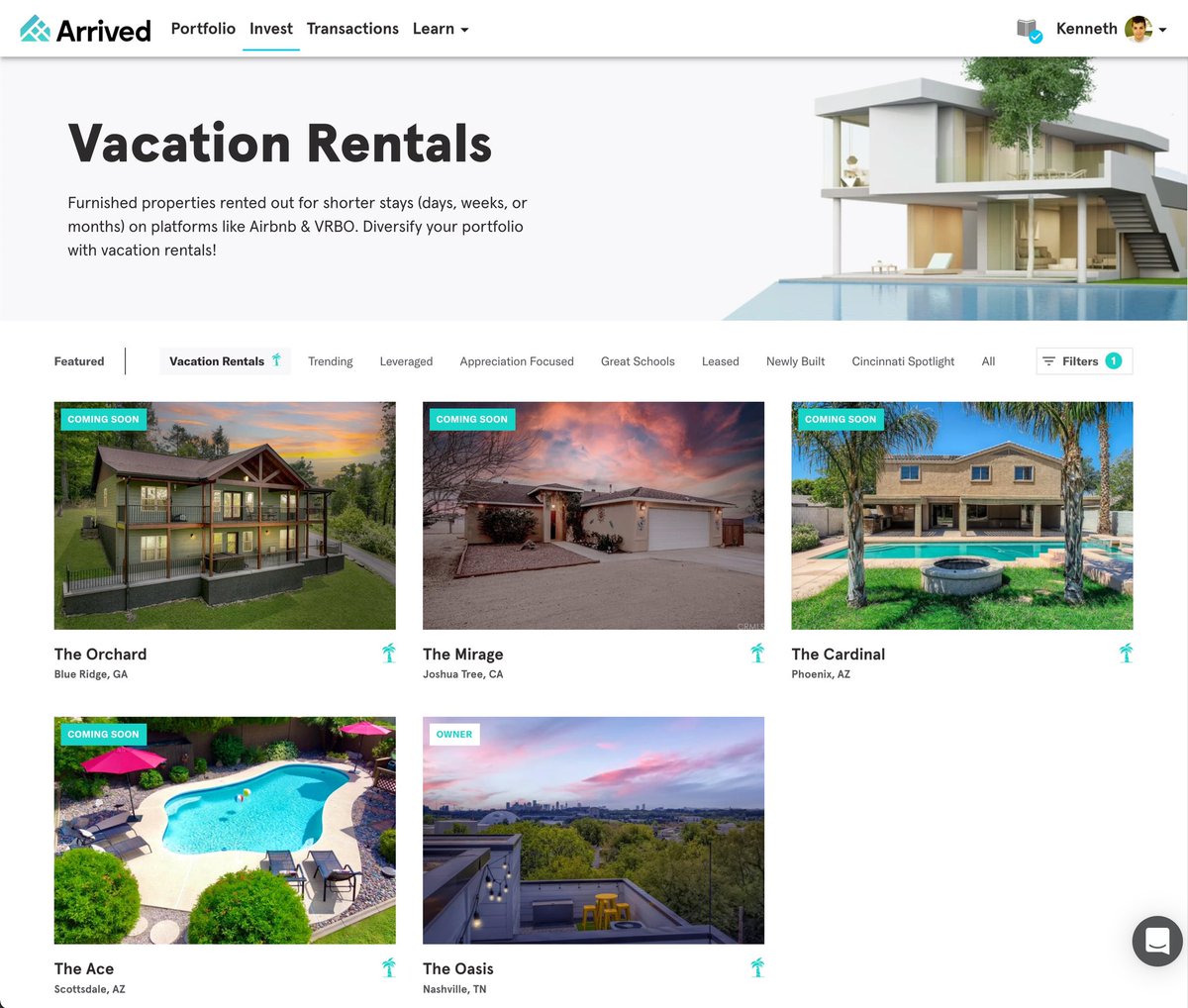 Look at that! Vacation rentals now available for investment on <a href="/ArrivedHomes/">Arrived 🏠</a> 🎉🎉 Our first property The Oasis is in Nashville