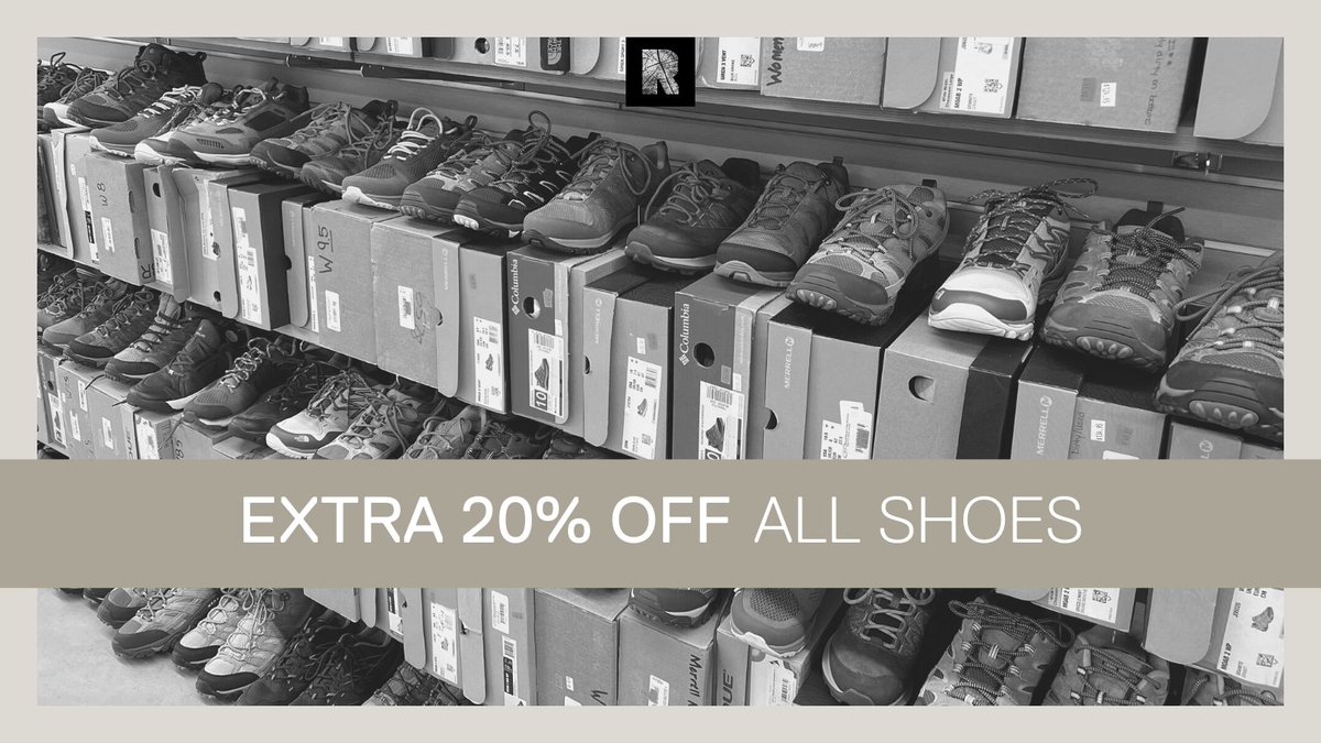 RuggedChampaign's tweet photo. SPECIAL SALE at the Outlet! Now through September 13th, take an additional 20% OFF the current clearance price on all shoes. You won't want to miss these deep discounts, so hurry in today! https://t.co/NE6XO6xZpt