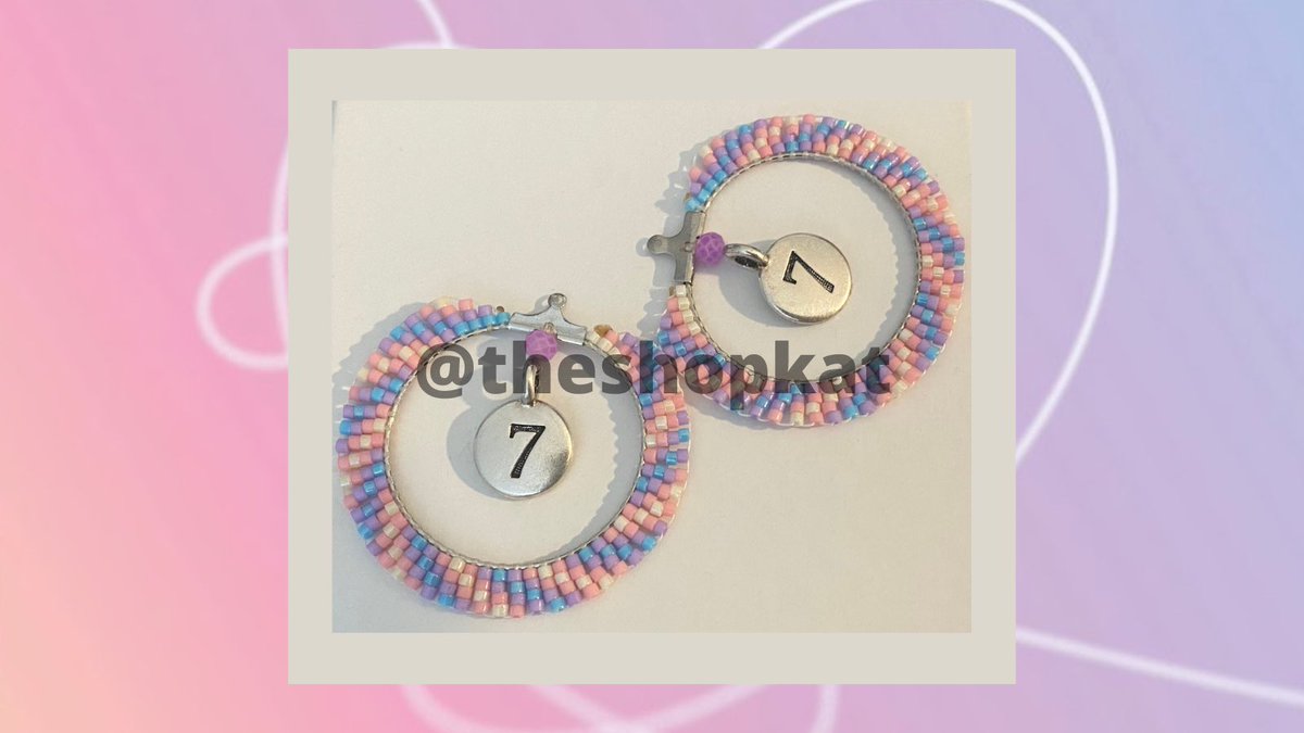 theshopkat's tweet photo. These are still available!!

1. Jack in the Box 
2. Young Forever
3. Skool Luv Affair 
4. Answer

The first pair still has to be edged, but buyer has option of dangling or clips. 
The hoops are made with Delicas https://t.co/y3i8iOQorf