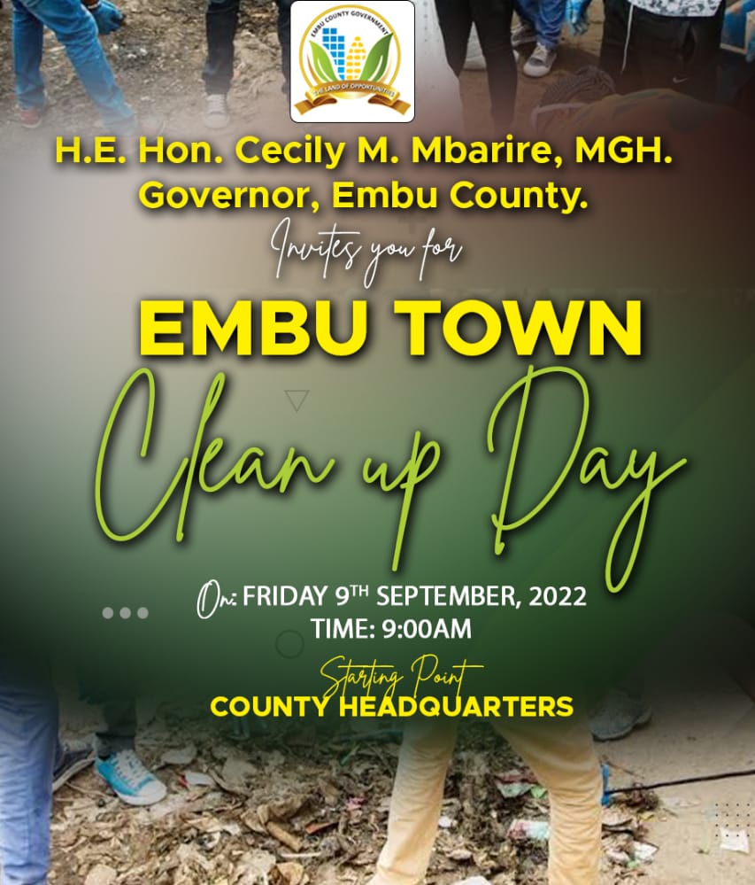 EmbuComrades's tweet image. A clean environment is a healthy environment.

Urging all Comrades and residents of Embu to show up in this clean up.

#EmbuYetu
#MazingiraSafi