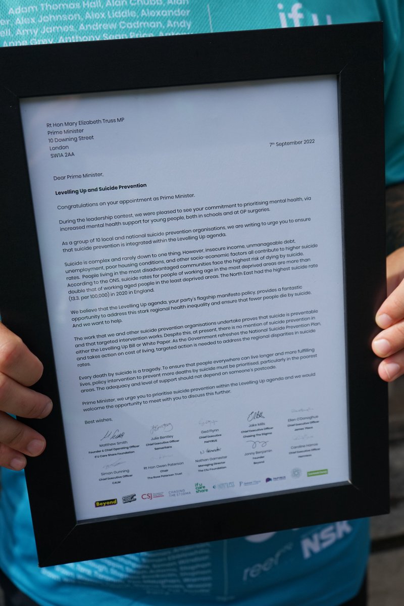 Thank you to <a href="/samaritans/">Samaritans</a>, <a href="/PAPYRUS_Charity/">PAPYRUS</a>, <a href="/wearebey0nd/">Beyond</a>, <a href="/ChasingStigma/">Chasing the Stigma</a>, <a href="/HarmlessUK/">Harmless</a>, <a href="/theCALMzone/">CALM</a>, <a href="/JamesPlaceUK/">James’ Place</a>, <a href="/csjthinktank/">The Centre for Social Justice</a> and <a href="/RPatersonTrust/">Rose Paterson Trust</a> 💚

By working together we can make real change towards preventing #suicide.