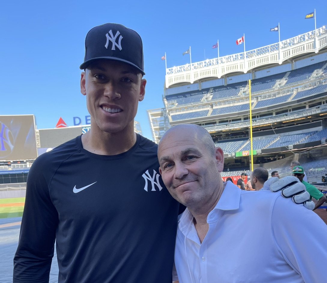 ManningKass's tweet photo. #SeniorPartner Jeffrey Lenkov, #SeniorCounsel Eric Wahrburg, and #Associate Ryanne Hankla recently attended a client event in #NewYork. The trio got to watch the New York Yankees take batting practice and meet All-Star outfielder Aaron Judge! https://t.co/TvtqT741xy
