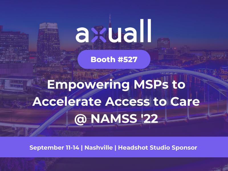 Axuall is thrilled to be at the #NAMSS22 conference! Join us at booth #527 or at the Headshot Studio to chat 1:1 with our team and discuss how Axuall is revolutionizing care delivery by addressing #workforce shortages, solving #clinician burnout, and meeting patient demand.