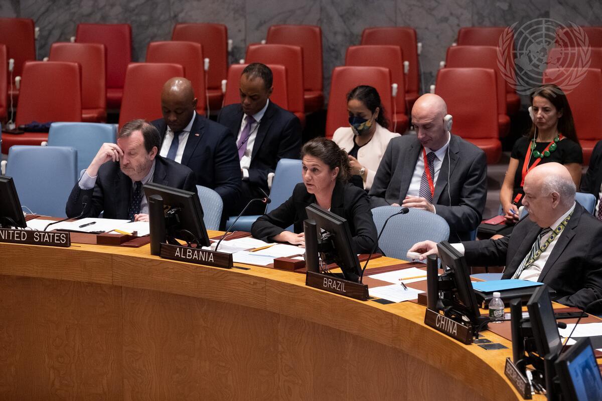 AlMissionUN's tweet photo. At today's #UNSC mtg. in Somalia #AlbaniaUNSC 🇦🇱:

🔹welcomed the political momentum &amp; encouraged Somalia to continue its reforms
🔹reiterated the need to intensify the fight against Al-Shabaab
🔹expressed deep concern on the dire humanitarian situation https://t.co/kYccsQVLfZ