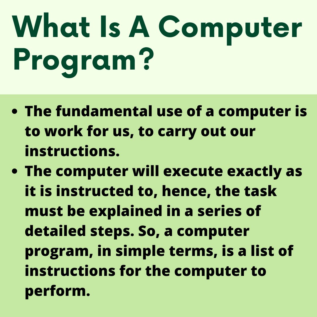 c_s_guidance's tweet image. Topic - What is a Computer Program?
#computerprogram #computerprogrammer #computerprograming #computerprogramme #coder #programmers #softwaredeveloper #programmer #codinglife #gamer #programming #coding #javascript #html #computer #webdevelopment #developer #java