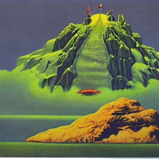 tikov's tweet photo. Alternative cover of Metallica Kill 'Em All album made by stable diffusion ai in style of Roger Dean #metallica #KillEmAll #alternativecover #cover #stablediffusion #ai #aiart #rogerDean https://t.co/Krc1bCga1M