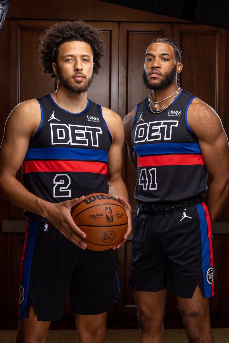 JLEdwardsIII's tweet photo. EXCLUSIVE: @TheAthleticNBA got the first look at the Pistons' 2022 Statement uniform. They were inspired by a voicemail rant left by diehard Pistons fan, Cochise Hardy, in 2020.

"We need some dog-ass uniforms!"

Here's that story (sub for $1): https://t.co/9d2wq7CnKE https://t.co/TIajXwg8bs