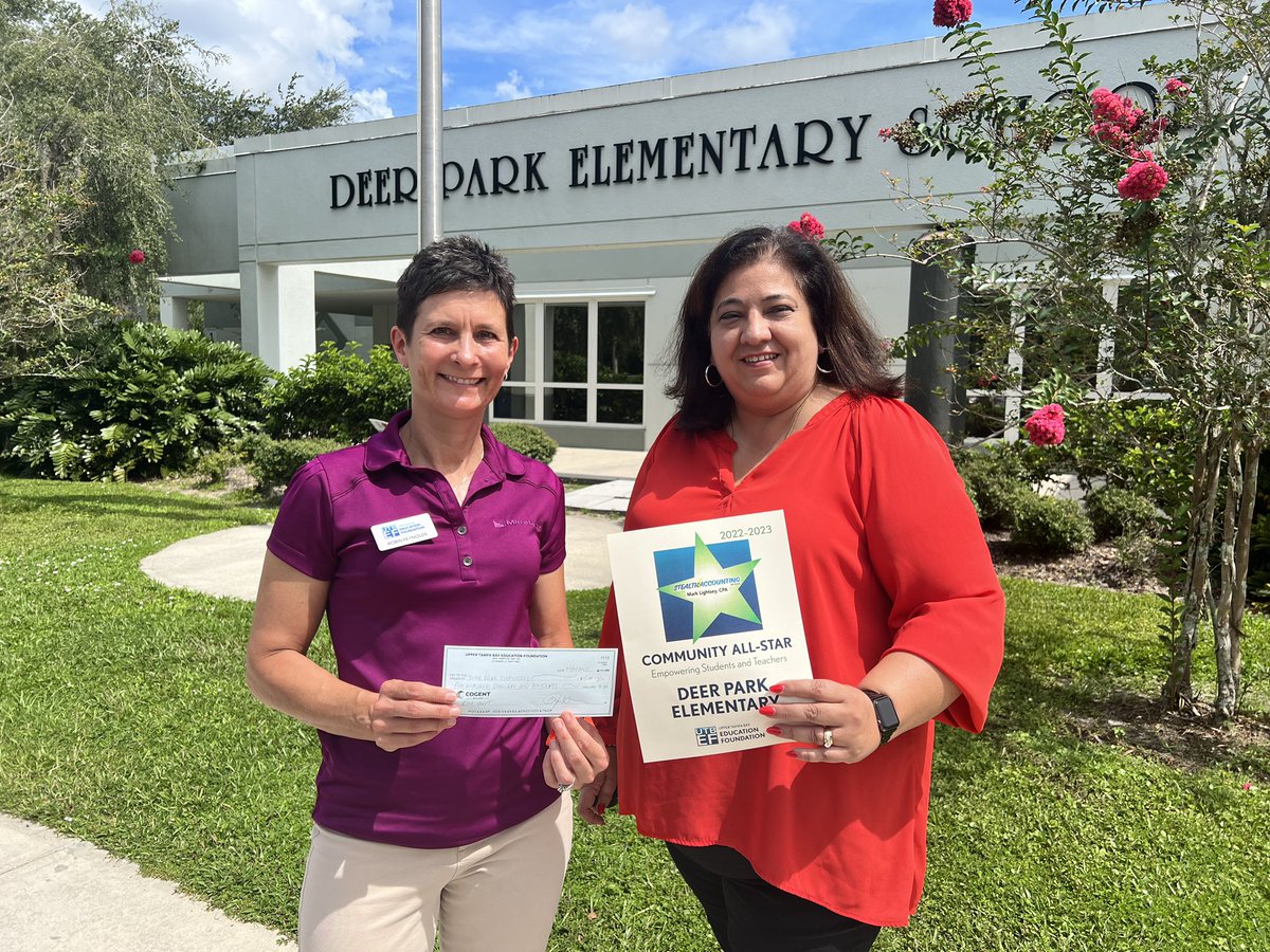 Thanks again Upper Tampa Bay <a href="/utbef/">UTBEducationFoundation</a> and Stealth Accounting for awarding our school the Star Grant.  <a href="/HillsboroughSch/">Hillsborough Schools</a>