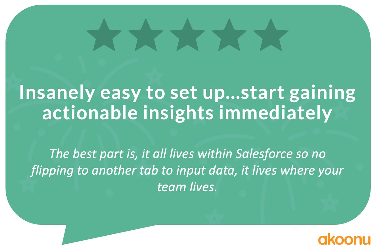 We work hard to make everything "insanely easy", so really love this customer recognition.
  
Akoonu for Pipeline Reviews and Forecasting - native in <a href="/salesforce/">Salesforce</a> to keep your users (and data) in one place.

<a href="/appexchange/">Salesforce AppExchange</a> #pipelineReviews #forecasting #Sales