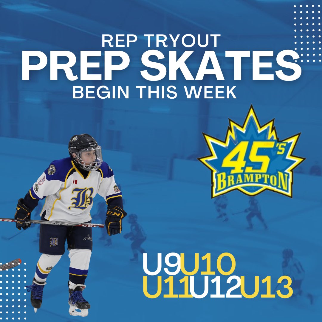 bramptonhockey's tweet photo. Not sure when your Prep Skates are? Here’s the schedule: https://t.co/oVr8cVtaIo See you at the rink! #bramptonhockey #hockeydevelopment #omha #competitivehockey #mdhockey #minordevelopment #hockeyskills #hockey #hockeytraining #skating #hockeyprogram #prepskates #hockeytryouts https://t.co/lLs7lGugt2