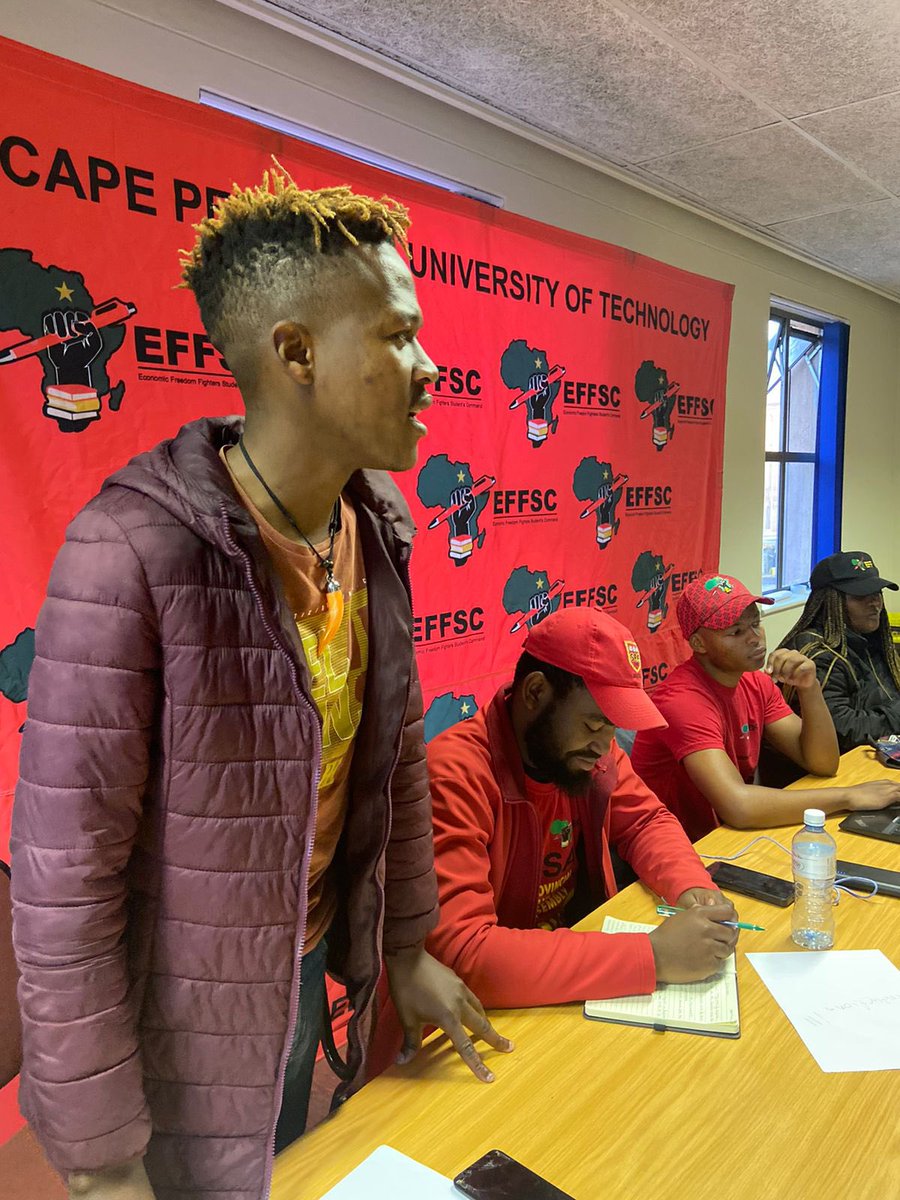 EFFYouthWC's tweet photo. ♦️Happening Now♦️

WC PSCT Officials and CSCT Deployee Fighter Aseza Mayaphi at the CPUT Central Meeting, engaging  with CPUT EFFSC Branches.

#VotaMntuOmntsha https://t.co/Veov9ZkGmf