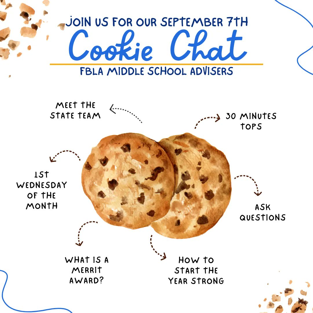 Click the link below to sign up for our first Cookie Chat! We are focusing on Middle School this year and want to give everyone the opportunities they deserve to succeed. Join us for this brief monthly meeting to hear updates and ask questions. 
buff.ly/3TPe53v