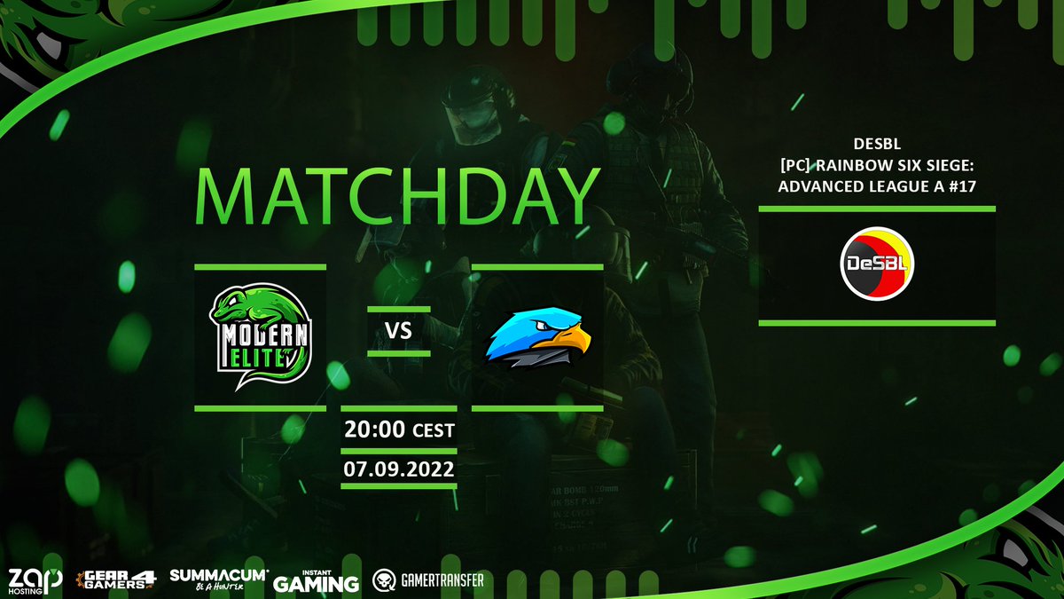 Modern Elite eSports (@modernelitegg) on Twitter photo 6β£ Matchday #3 | DESBL AL A #17 6β£
On we go with Matchday #3, today we play against <a href="/davinci_esports/">DAViNCi ESPORTS π¦
</a> YGS! πͺ
π’ <a href="/030titus/">πΏπππππ¦</a>
π’ <a href="/Gluragedon/">ππ©π²π―ππ€π’π‘π¬π«</a>
π’ <a href="/Zwerg0056/">Niklas Schmidt</a>
π’ <a href="/Br0kx/">Br0kx</a> (Sub)
π’ @CookieR6S (Sub)
GLHF! π
#WeAreElite 6β£ Matchday #3 | DESBL AL A #17 6β£
On we go with Matchday #3, today we play against <a href="/davinci_esports/">DAViNCi ESPORTS π¦
</a> YGS! πͺ
π’ <a href="/030titus/">πΏπππππ¦</a>
π’ <a href="/Gluragedon/">ππ©π²π―ππ€π’π‘π¬π«</a>
π’ <a href="/Zwerg0056/">Niklas Schmidt</a>
π’ <a href="/Br0kx/">Br0kx</a> (Sub)
π’ @CookieR6S (Sub)
GLHF! π
#WeAreElite