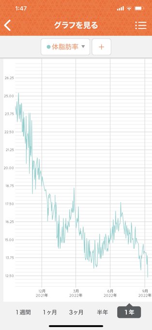 全盛期のねこて〜の半分になった 