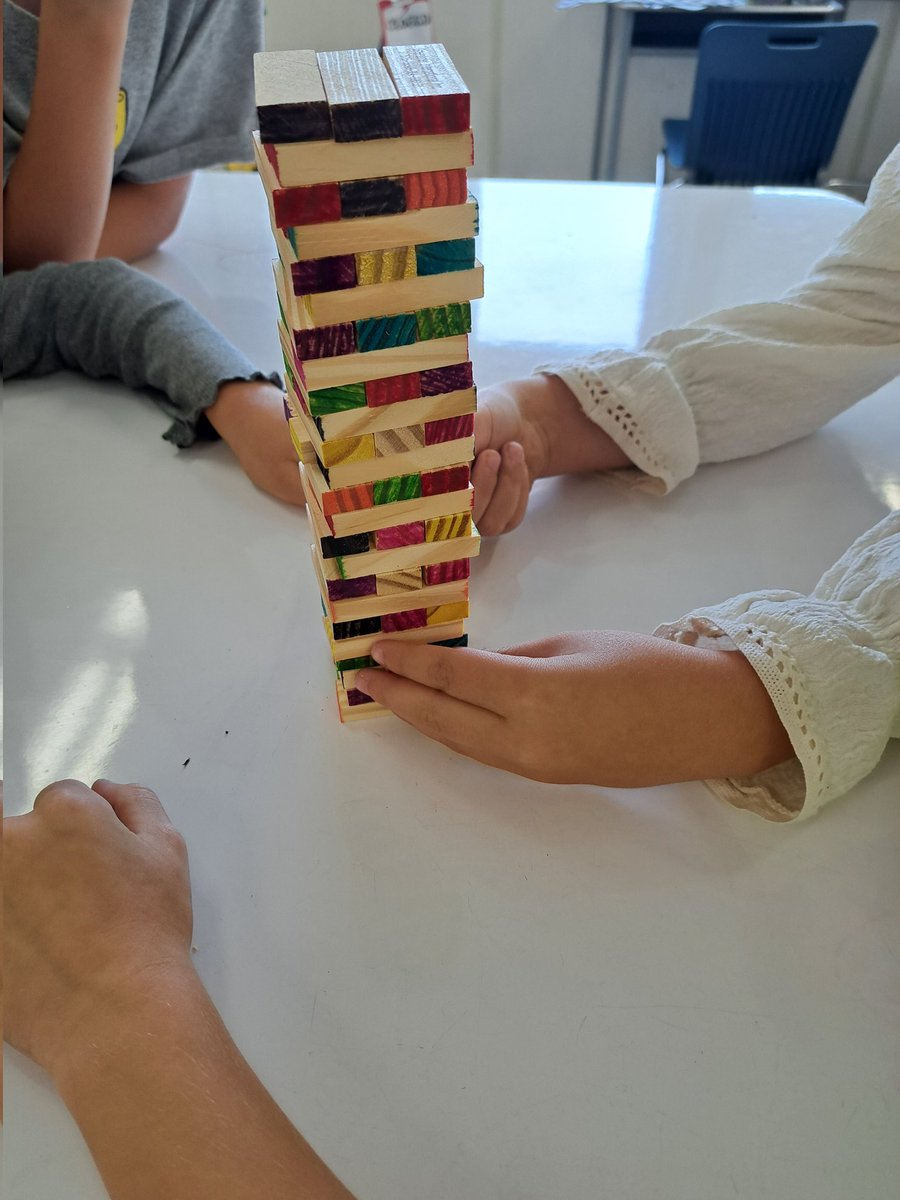MrsLHill2's tweet photo. "Get to know you Jenga" is a great game to help us make connections with our classmates AND learn about strong and stable structures in Grade 3 this week!👷‍♀️🏗
@JohnTTuckPS @HaltonDSB #grade3JTT #significant72 #reconnect https://t.co/gFGea7ups8
