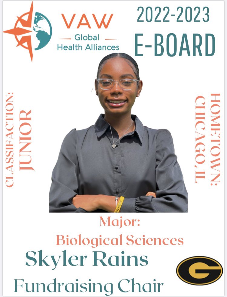 vaw_gsumed's tweet photo. We are elated to announce our 2022-2023 VAW Global Health Alliances Medical Chapter at Grambling State University Executive Board! 

Meet Skyler Rains, our Fundraising Chair🌎📈 #GramFam https://t.co/3qC04VDlIf