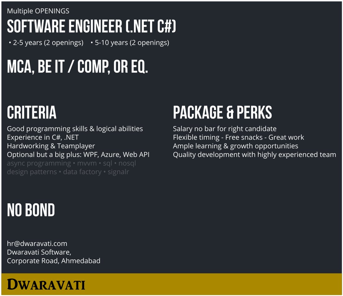 dkinjal's tweet photo. Please forward for better reach.

#ahmedabad #jobopening #job #internship #Developer https://t.co/E8LNtxGuiR