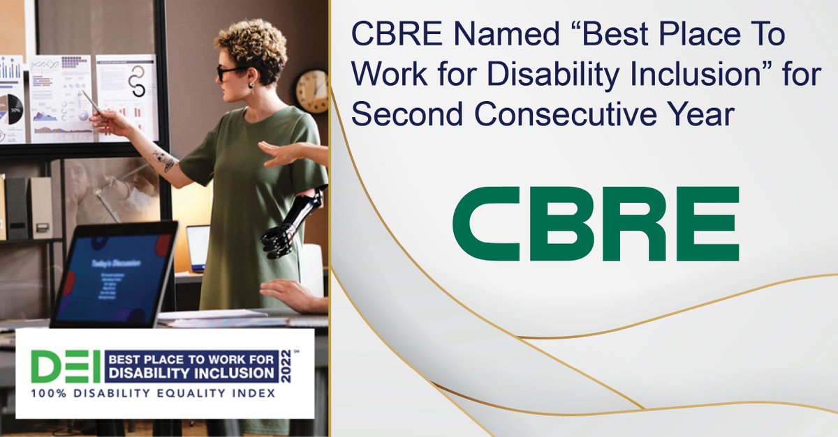 Congratulations to #CREF board member company <a href="/CBRE/">CBRE</a> for being named “Best Place To Work for Disability Inclusion” for two years running! bit.ly/3xr3nqv