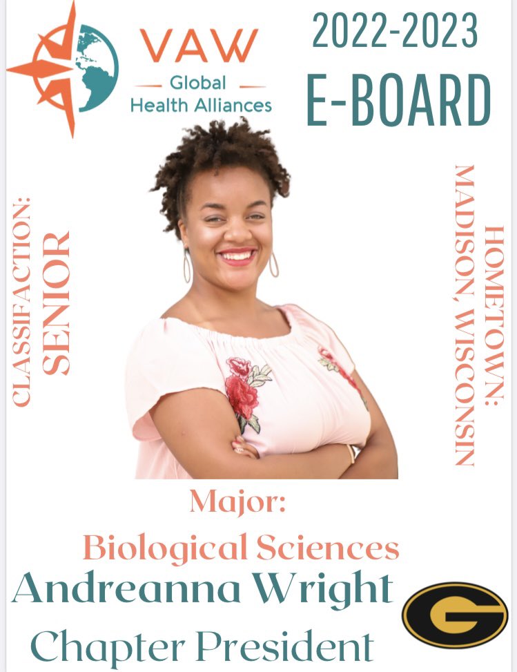 vaw_gsumed's tweet photo. We are elated to announce our 2022-2023 VAW Global Health Alliances Medical Chapter at Grambling State University Executive Board! 

Meet Andreanna Wright , our Chapter President🌎👩🏽‍💼 #GramFam https://t.co/YCJDUrGVpJ