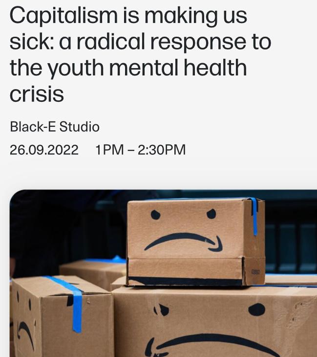 JustTreatment's tweet photo. We're excited to be hosting this workshop at @TWT_NOW on anti-capitalist responses to the youth mental health crisis! ✊🏽
With @khankfarza @peterkinderman @guava_jones @HWorsdale Dinah Tarjanyi & Barry Murray. 🔥
INFO ⬇️ https://t.co/IWgF81aHtX
TICKETS ➡️ https://t.co/3vlv2rCHDJ https://t.co/MsL5HW67e2