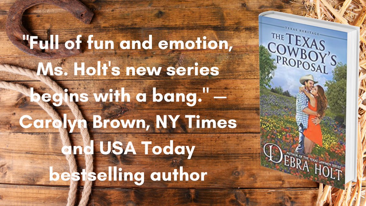 My new Texas Heritage Series launches 9/1 with The Texas Cowboy’s Proposal. "Full of fun and emotion, Ms. Holt's new series begins with a bang." - Carolyn Brown, NY Times and USA Today bestselling author 
Get your copy at amzn.to/3wy1cAY or wherever you buy ebooks!