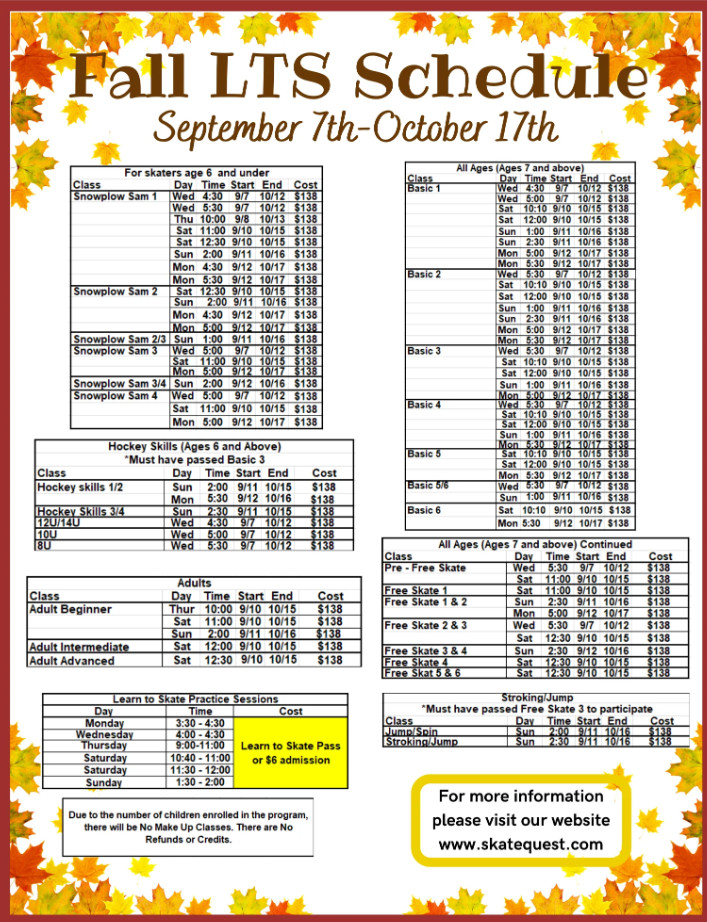 Check out our fall schedule to stay up to date and plan for our future events!