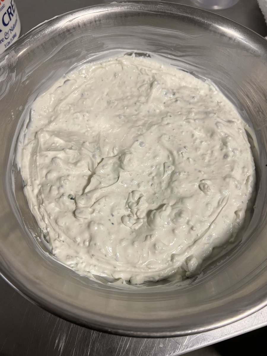 HeimBBQ's tweet photo. Special order chicken wings for a party tonight. Not sure if this will be enough bleu cheese dressing for 12 people #teamdips https://t.co/761YeBeNYh