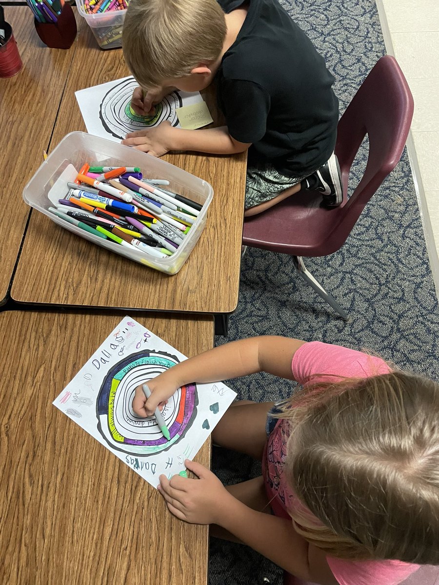Firsties telling us their story through tree rings! Thank you <a href="/Shannonteaches/">Shannon Anderson, M.Ed</a> for the idea! <a href="/JustinJags/">Justin Elementary</a>