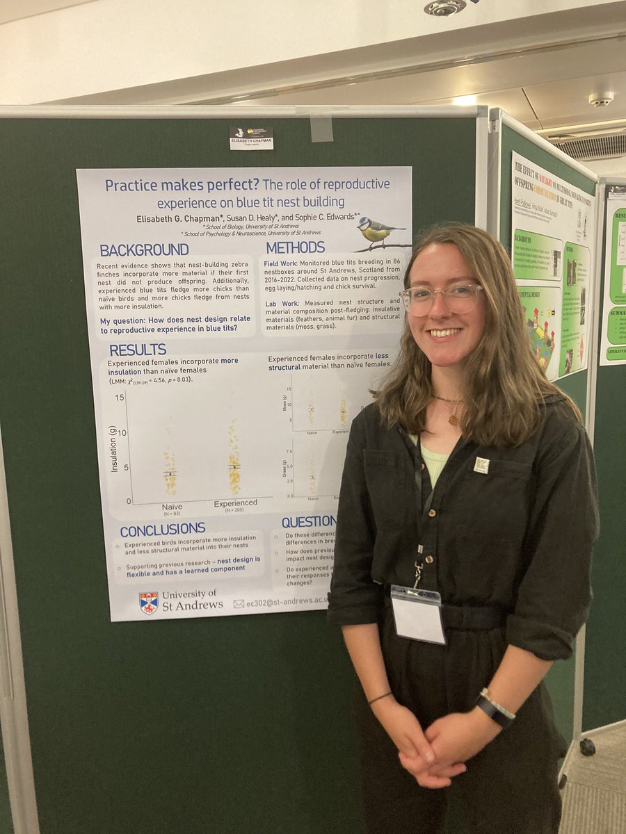 @libby_chaps presenting at her first conference. Blue tits, experience and nest design. #hnb2022