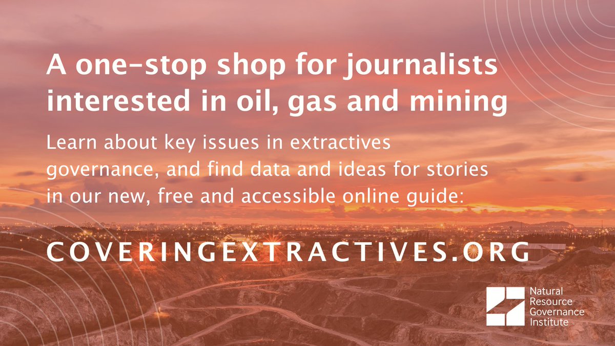 📰 Are you a journalist covering #oil, #gas or #mining sector governance?

🔎 Explore NRGI's “Covering Extractives,” a free practical resource for inspiration, data source and advice to develop impactful stories ➡️ CoveringExtractives.org
