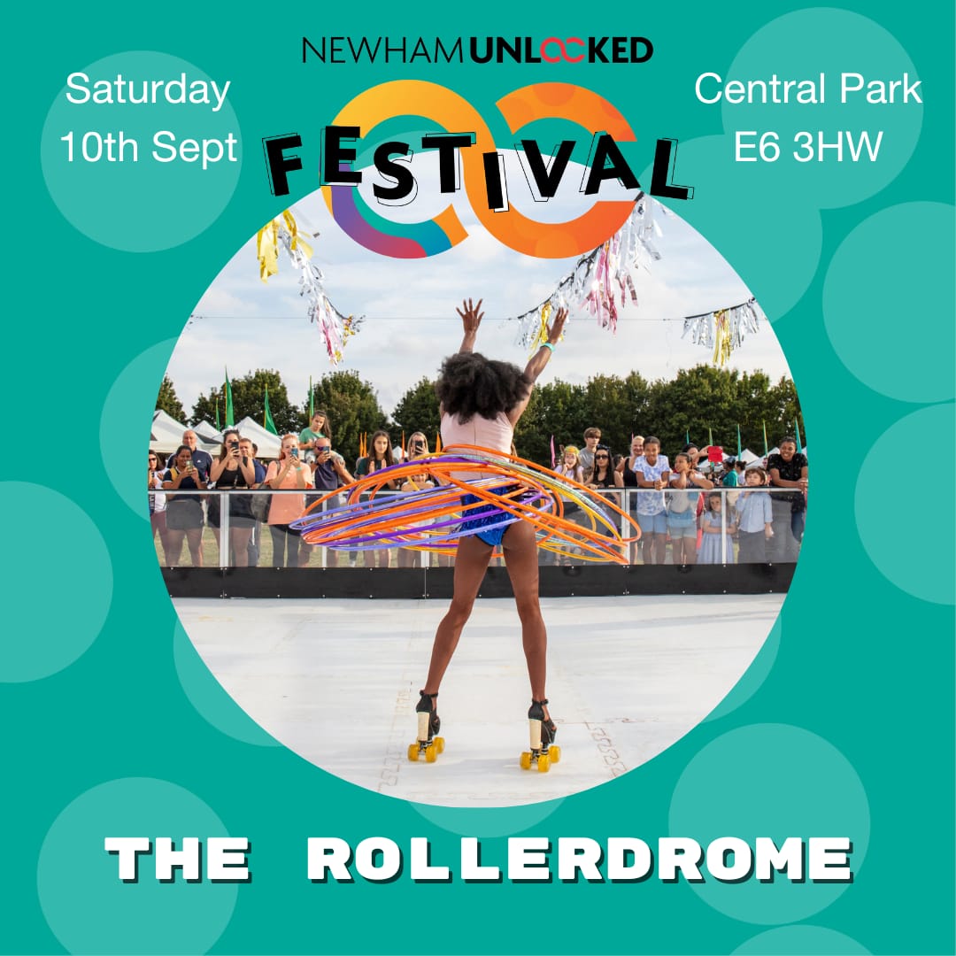 NewhamUnlocked's tweet photo. Free roller skating is back on Saturday in Newham! 
With lessons for beginners, demos and performances professionals. 
You can borrow skates too! 
Part of Newham Unlocked Festival... this week coming to Central Park in East Ham. 
https://t.co/8u8IOyvclm https://t.co/06ecGYF1fc