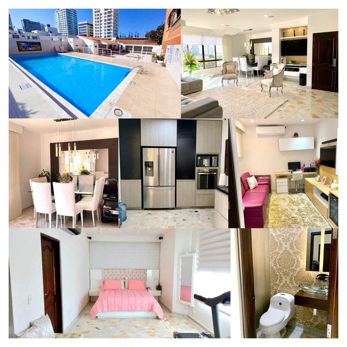 SolmaSaumeth's tweet photo. Venta espectacular apartamento en Santa Marta, excelente estado perfecta ubicación sitio tranquilo. Sala comedor, estudio, 3 habitaciones con baño privado, baño social, cuarto de servicio con baño, 2 parqueaderos 2 depósitos. 
Valor $495.000.000 
Area: 202 M2 
Citas: 3053373066 https://t.co/frOteTN6LG
